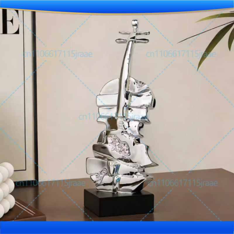 Musical Instrument Fagot - Creative Golden Violin Sculpture Artwork Desk