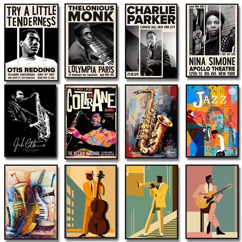 Jazz Music Saxophone Guitar Ce - Musical Instrument Painting review and price