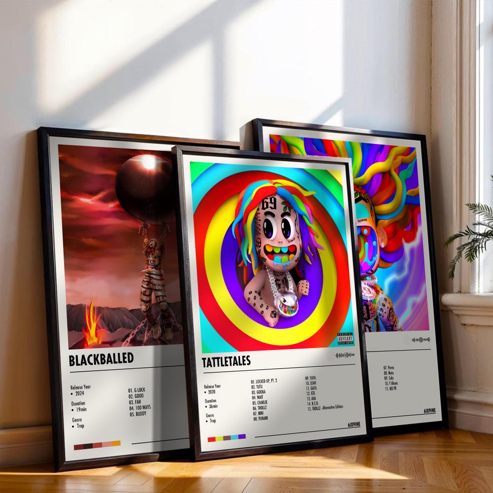 6ix9ine Poster Music Album Cov - Musical Instrument Painting review and price